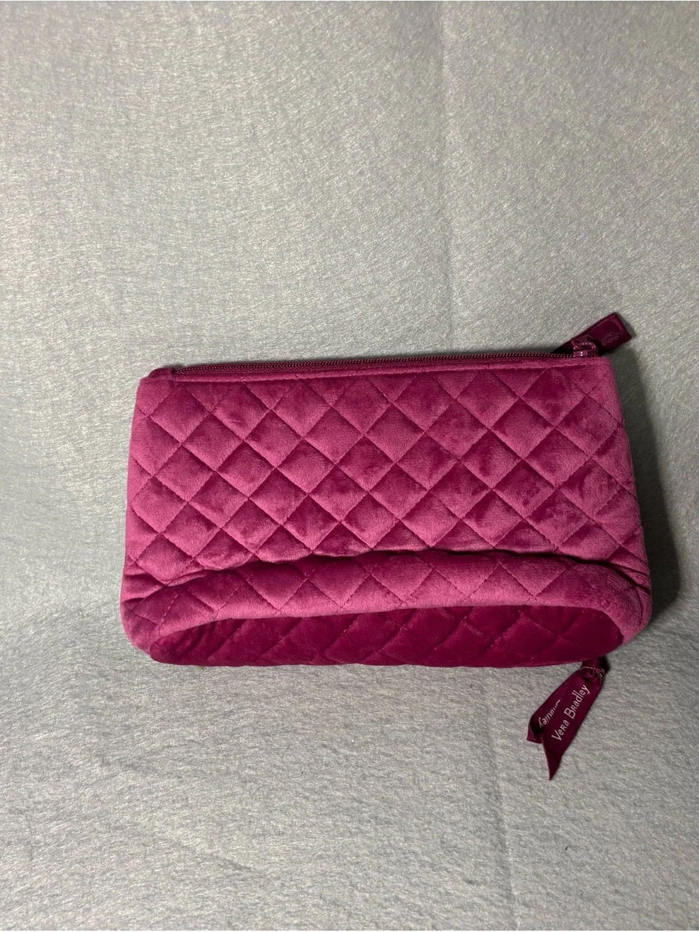Vera Bradley Pink Quilted Makeup Bag Organizer, Zipper Pockets 8.5 x 4.5